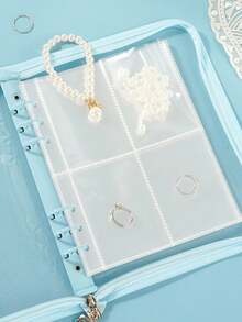 1pc Sparkling Pvc Zipper Storage Bag, Cosmetics Storage Box, Multi-Functional And Convenient Photo Album Zipper Pouch, Premium Transparent Jewelry Storage Bags - Multicolor - View 6