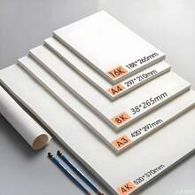 25 Sheets/300gsm Watercolor Cotton Paper, Cold Pressed Acid-Free Natural White Textured Watercolor Paper, Loose Watercolor Paper, Suitable For Children, Students, And Artists - White - View 6