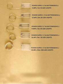 1 Set LED Copper Wire Lights With Battery Box, Waterproof Non-Conductive, Twinkle Starry, Mini LED String Lights, Waterproof Silver Wire Flower Cake Decor Lights, Atmosphere Decor Lights, High Brightness, Long Lifespan Beads Outdoor Fairy Lights, Suitable For Indoor Mason Jar DIY Decor, Wedding & Christmas Decor, Garden & Patio Decor, Home Decor - 黃色 - 查看 7