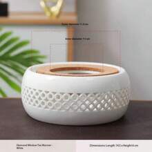 1pc Ceramic Candle Warmer Tea Coaster, Fruit & Flower Tea Warmer (Candle Not Included) + 1pc 500ml/17oz Thick Heat-Resistant Glass Teapot With Handle For Boiling Water, Flower Tea