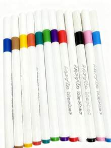 12-Color Set, No-Press Graffiti Pens | Acrylic Markers, Ergonomic Design, Water-Based Ink, Multi-Color Options, Suitable For Stone, Metal And Wood - Multicolor - View 5