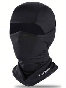 1 pieza Cuello de ciclismo WEST BIKING, transpirable, que absorbe la humedad, con protección UV, máscara facial de ciclismo de secado rápido para el verano - Negro - Ver 1