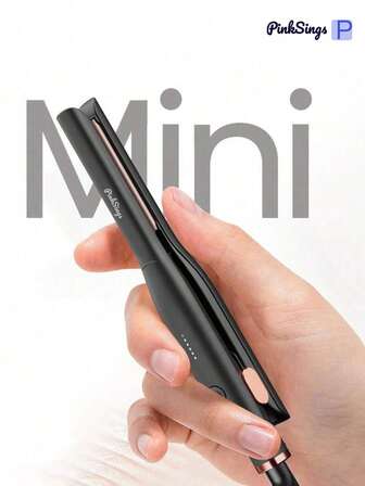 PinkSings 15mm Small Flat Iron, Pencil Flat Iron For Short Hair, Mini Hair Straightener For Edges, Tiny Hair Straightener With Floating Plates Auto Shut Down