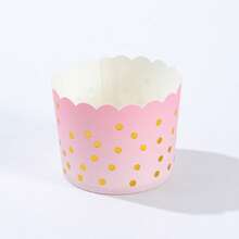 LIFETALK 50 piezas Moldes para magdalenas/cupcakes de tamaño mediano con resistencia al calor y diseño de lámina de oro, forros para hornear magdalenas/cupcakes con patrón de lámina de oro - Multicolor - Ver 7