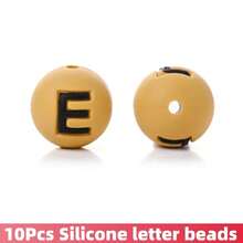10/26pcs Earthy Tone Round A-Z Silicone Letter Beads - DIY Personalized Jewelry Making Kit, Craft Supplies For Name Bracelets, Keychains, Pendants, ID Lanyards And Bead Pens - Multicolor - View 22