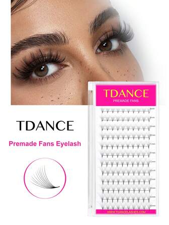  TDANCE Premade Eyelash Extensions 1Box 12Rows 120 Fans 10D Pointy Base Volume Fans Lashes Eyelash Extension Long Stem Premade Eyelash Premade Fans Lash, Eye Lash Clusters,Individual Eyelashes,Fake Lashes