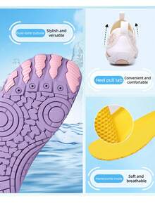 1双女士夏季新款沙滩涉水鞋水上运动速干赤脚水鞋，适合海滩度假、露营、派对、游泳、冲浪、漂流、健身、瑜伽、健身房锻炼 - 黑色 - 查看 12