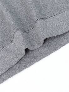 Stylish Women's Round Neck Sweatshirt &Sweatpants Set, Loose Fit Grey Two Pieces Outfit With Pockets And Rib-Knit Details, Perfect For Fall Casual Wear - Flower Ash - View 8