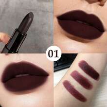 Seductive Matte Lipstick, Blackberry Red & Chocolate Brown Shades, Velvet Rich Pigment With Luxurious Finish, Long-Lasting Statement Colors For Confident, Alluring Looks - 01# Đỏ mâm xôi - Xem 10