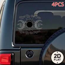4pcs Car Stickers And Decals, Car Window Decals Vinyl,  Live By The Sun Love By The Moon Automotive Decals,Funny Bumper Stickers - A - Xem 2