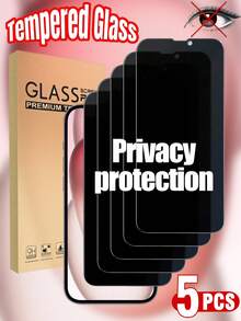 ZYSHI 5pcs Privacy Tempered Glass Screen Protector, Universal Fit For Phone Cases, Compatible With IPhone 17 Pro Max, 16, 15, 14, 13, 12, 11 Pro Max, XR, X, XS Max, 7, 8 Plus, Phone Accessories - 5PCS Privacy Glass - View 14