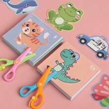 90 Sheets Children's Paper Cutting Art Set, Colorful Cartoon Animal Craft Papers For Hand-Eye Coordination Training - Multicolor - View 4