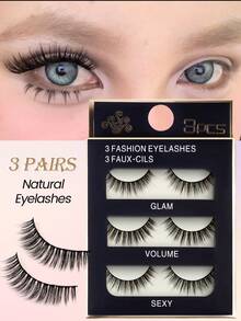 MAANGE 3 Pairs/8 Pairs/20 Pairs Mixed Pack Natural Look Volumized False Eyelashes, End Eye Elongated Faux Mink Lashes, Suitable For Parties, Gift For Women & Girls