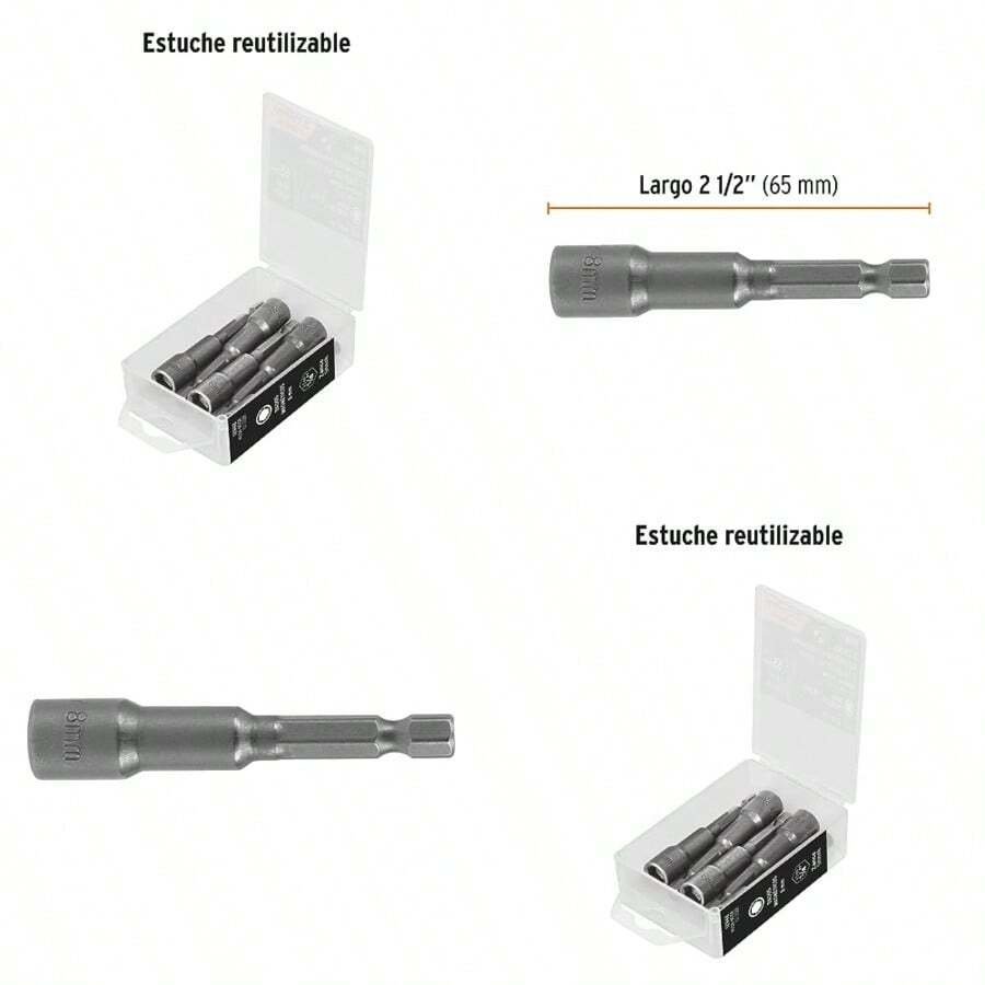 Truper Expert PUDE-9008 Estuche con 5 dados magneticos de 8 mm largo 2-1/2 resistentes al desgasteChildlike fun, a must-have gift for children - como en la foto - Ver 1