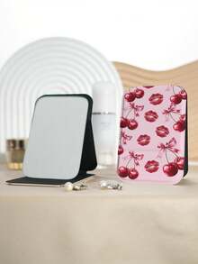 1个Y2K系列便携式化妆镜，可折叠轻薄手持镜，耐用PU皮革材质，适用于多种场景，可折叠便携化妆镜 - 彩色 - 查看 9