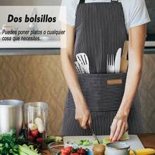 Delantales de Cocina Mandiles de Cocina Mujer Mandiles de Cocina Hombre 2 Delantal de Cocina Impermeables Delantal de Chef con Correa Ajustable para El Cuello para Hombre - GrisNegro - Ver 7