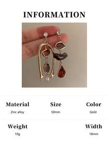 Pendientes con gota de agua con diseño de diamante de imitación con corazón & - Dorado - Ver 6