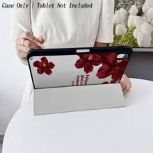 1pc Burgundy Hibiscus & Leopard Pattern Tablet Protective Case - Elegant And Eye-Catching Design, Foldable Stand, Shock-Proof Protection, Pen Slot, Suitable For 10.9/10.2/Air 5th Gen/Pro 11/10th Gen/9.7/Air 2/ (7th Gen)/ (8th Gen)/ Air 4/5/ Pro 11/ 10th Gen 10.9" (2022)/ Air 13" (M3 2025)/ Air 11" (M3 2025) - Multicolor - View 10