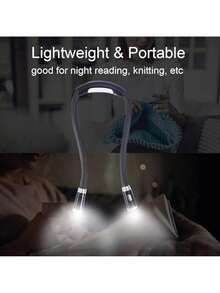 EstiloLuz De Lectura LED Para El Cuello, Luz Recargable Para Libros, Luz LED Colgante Para El Cuello Flexible, 3 Niveles De Brillo Para Leer, Tejer, Acampar(Negro)VersióN Mejorada - Negro - Ver 7