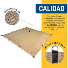 Malla Sombra 2.5x3.5 Metros - Rectangular Beige - Lonas para Exteriores - Lona para Sombra - Argolla y Bastilla Ultra-Resistente - Protección UV - Fácil Instalación - Malla 2.5x3.5 Beige,37265348 - Beis - Ver 6
