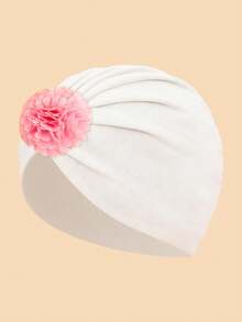 1顶婴儿轻盈蓬松花朵装饰发带帽，柔软舒适透气，弹性设计适合不同头型，适合0-6个月新生儿日常佩戴和户外玩耍，四季皆宜 - 彩色 - 查看 13