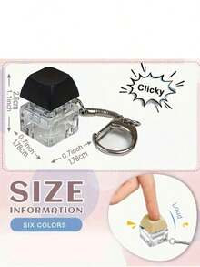 1pc Funny Keyboard Cap Keychain, Acrylic Stress Relief Toy Key Chain, Ideal Gift For Friends Car Accessories Bag Charm Backpack For School Cute Goth Y2k - màu đen - Xem 6