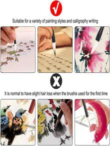 3pcs Of Beginner Wolf-Hair Brush Calligraphy, Four Treasures Of The Study, Three Sets Of Brushes For Large, Medium And Small Regular Script, Writing Regular Script, Running Script, Large Characters And Couplets