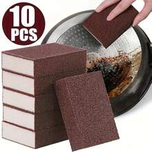 10/5/1pcs Heavy Duty Carbide Sponge - Rust Removal Polishing Brush, Multi-Purpose Cleaning Scrubber, Suitable For Kitchen Cookware, Stove, Dishwasher - Durable Non-Abrasive Scrub Pad With Open-Pore Structure - Dark Red - View 11