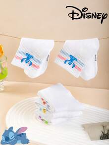 1 Pair/5 Pairs/10 Pairs Women's Ankle Socks - Disney Stitch Pattern, Couple Ankle Socks, Colorful Striped Sports Ankle Socks, Versatile Style, Suitable For Daily Wear And As Holiday Gifts - Multicolor - View 2