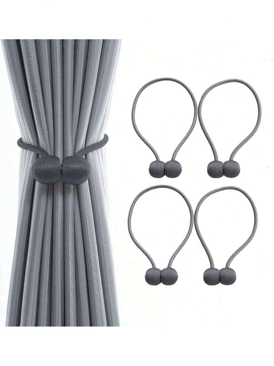 Estilo4 Piezas Sujetador De Cortinas, AlzapañOs Para Cortinas, Fuertes Propiedades MagnéTicas,Cinta MagnéTica Decorativa Para Cortinas, Accesorios Para Cortinas,PropóSito Decorativo(Gris Oscuro)VersióN Mejorada - amarillo pálido - Ver 1