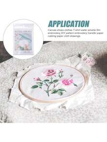 EstiloGarneck 16 Hojas De Papel Hidrosoluble Para Bordado - Tela Soluble En Agua Ideal Para Transferir Patrones Y Proyectos De Bordado A MáQuina - Estabilizador De Para ResultadosVersióN Mejorada - 1 - Ver 7