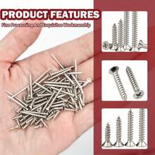 1070件套木螺丝组合套装，含螺丝头，平头螺丝，规格M2 x 4/5/6/8/10/12/16/20，碳钢镀镍 - 白色 - 查看 2