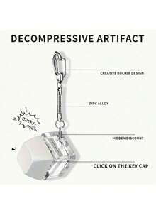 1pc Funny Keyboard Cap Keychain, Acrylic Stress Relief Toy Key Chain, Ideal Gift For Friends Car Accessories Bag Charm Backpack For School Cute Goth Y2k - màu đen - Xem 2