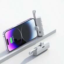 Mini 10000mAh 2-In-1 Portable Charger With Wireless Charging Compatible With IPhone/Type-C - 白色的 - 查看 9