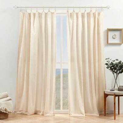 Bari Filtering Loop Tab Top Curtain Panels 54 Inchx 84 Inch Champagne Set Of 2 Room Darkening Light Blocking Soft Fabric Drapes For Living Room Bedroom Window