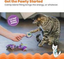 Catstages Happy Purrthday Cat Toys, 3-Pack Catnip Plush Toys With Crinkle, Feathers &Amp; Dental Mesh, Multicolored - MàuH - Xem 4