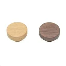 2pcs Black Walnut Wood Single Hole Drawer Pull Handles, Round Head Wooden Cabinet/Wardrobe/Kids Room Door Knobs With Screws - Beech Walnut - View 3