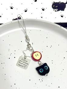 1 Móc khóa hình mèo đen dễ thương "Tôi không ăn cá", thiết kế tối giản và thời trang, phù hợp cho nữ sử dụng hàng ngày. Tương thích với Android và hầu hết các điện thoại thông minh. Quà tặng cho mẹ, gia đình, bạn bè, trẻ em, sinh nhật, ngày lễ. - Đen và đỏ - Xem 4