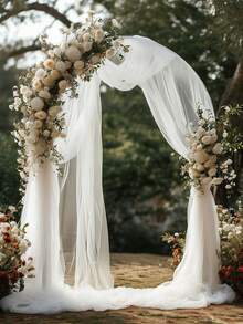 1 Roll Of Extra Long White Tulle Multi-Functional Hanging Decor Mesh Material For Wedding Arch Decor, DIY Projects, Birthday, Anniversary Party, Christmas Decor, Valentine's Day, Event Party Backdrops, Celebrations, New Year, Stage, Chair Bow Ties, And Table Arrangements. Craft Fabric For Event Planners, Brides, And Designers.