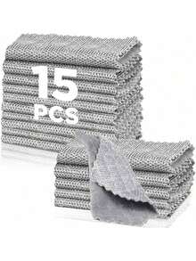 EstiloTrapos De Limpieza Terciopelo Coral Multiusos Trapos Terciopelo Multifuncional para Lavar Platos En Húmedo Y Seco Trapos De Almohadillas Fregar Reutilizable para Hogar Cocina(15PCS)Versión mejorada - 1 - Ver 1