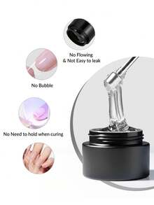 1 قطعة جل بناء صلب للأظافر، جل أظافر صلب للتمديد، جل نحت الأظافر اليدوية غير لزجة، جل أكريليك لتمديد الأظافر لفن الأظافر والأحجار الكريستالية والزهور، للاستخدام في صالون الأظافر أو المنزل - شفاف - مشاهدة 2