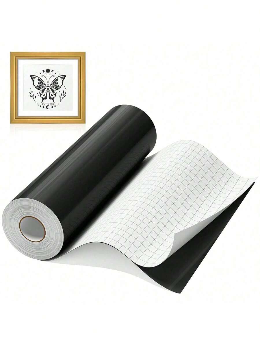 EstiloVinilo Adhesivo Autoadherible, 30.5Cm*3.5M Vinilo Permanente, Vinilo Impermeable FáCil De Cortar Y Aplicar, Para Tazas, Pegatinas Decorativas, CalcomaníAs, Etiquetas (Negro)VersióN Mejorada - Aire - Ver 1