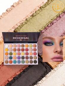 beauty glazed Paleta de Sombras com 40 Cores Matte, Brilhante, Metálica, Alta Pigmentação, Profissional, Nude, Bronze Natural Quente, Maquiagem Neutra Esfumaçada - Multicolorido - Visão 1