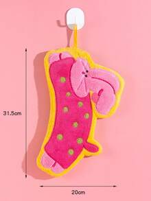 1条长款卡通动物印花手巾，吸水性强，悬挂式设计，适用于厨房、浴室、房间装饰，吸水性强且易于清洁，厨房毛巾，浴室配件（实际颜色可能略有不同）