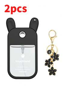 1set/1pc Touchland 1oz (30ml) Hand Sanitizer Spray Bottle Protective Case,26 Flower Letter Pearl Bag Charm Spray Bottle Marker PearlBracelet Design,Easy To Carry For Travel, Can Be Easily Hung On Bags, Keys Or Children's Backpacks, Wear-Resistant, Waterproof, Washable. Silicone Anti-Drop Anti-Collision Protective Case With Keychain Design - Multicolor - View 10