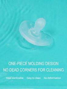 KUNT 1个婴儿哑光白色平头硅胶安抚奶嘴，适合夜间使用 - 無色 - 查看 6