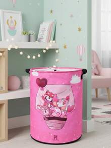 Pink Dreams Drawstring Foldable Laundry Basket For Closets And Toys 32x40 - Hot Pink - View 1