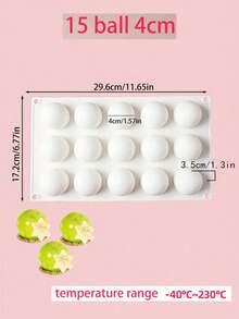 1 pieza Molde esférico de silicona 3D, desmoldado fácil y antiadherente, molde esférico blanco para hornear, adecuado para mousse, fondant, postres de arte azucarado y herramientas de pastelería - Blanco - Ver 16