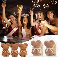 15pcs Bear & Coffee Themed Towel Set, Includes Cards And Gift Bag - Baby Shower Decorations, Kids Party Favors, Baby Shower Gifts, Party Supplies, Christmas Party Gifts, Party Presents - Brown - View 6