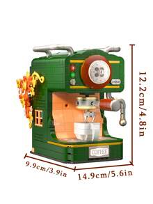 Classic Retro 3D Colorful Building Block Model Toys, Ideal For Creative DIY Assembly And Display. They Have A Nostalgic 80s Style, Suitable For Collection And Commemoration. Can Be Used For Desktop Display, Handicrafts, Decoration, As Winter Gifts, Christmas Gifts, Halloween Gifts, No Electricity Required, No LED Lights. This Set Includes A Retro Camera, Coffee Machine, Projector, And Landline Phone. - Multicolor - View 3